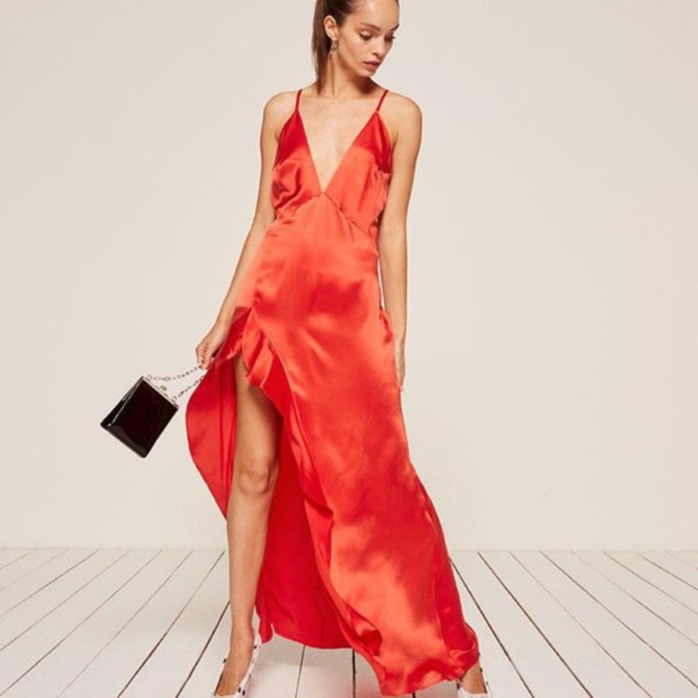 Reformation Silk Salsa Dress - Red, Size 2 NWT!!